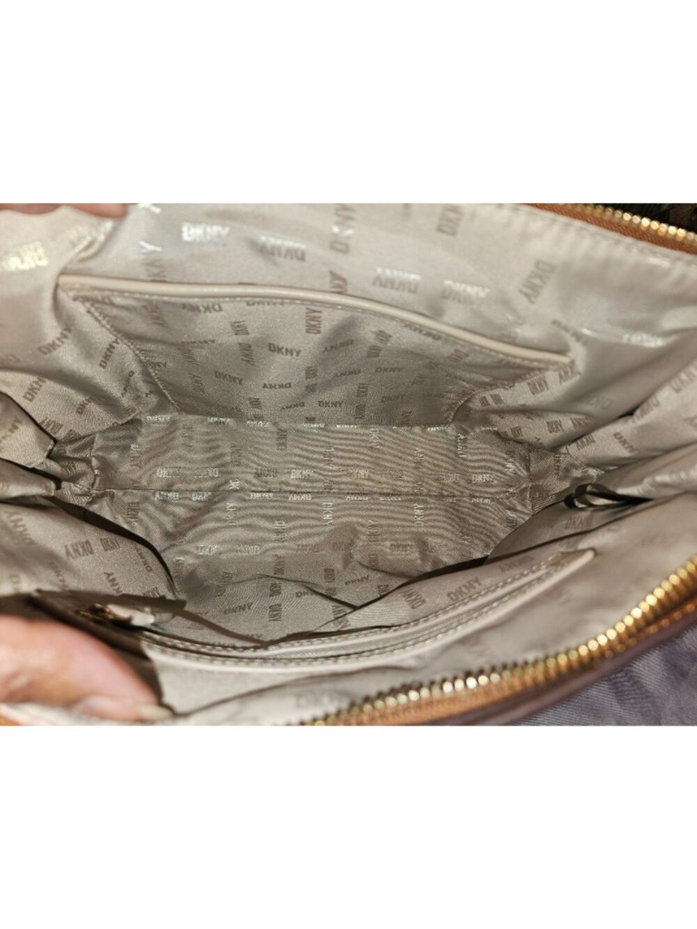 DKNY Logo Monogram Top Zip Chain Shoulder Bag - Picture 9 of 15